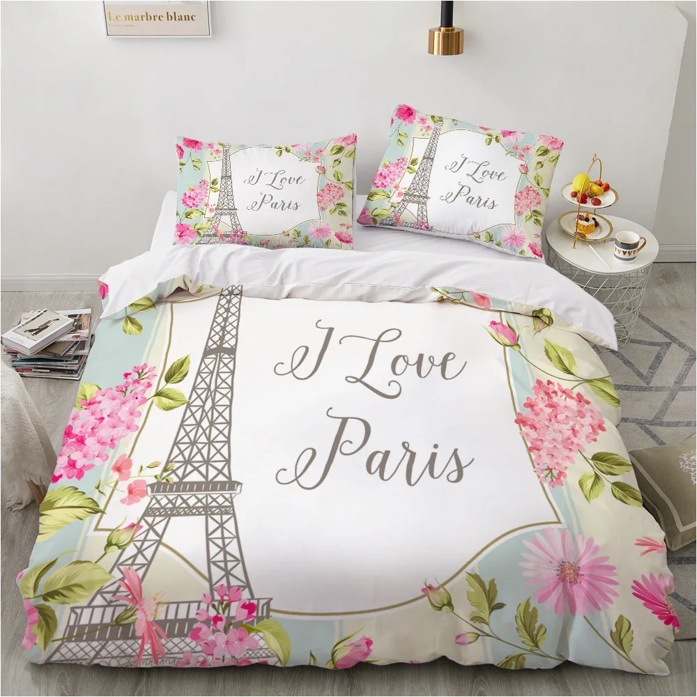 2/3pcs bedding set Digital Print Comfortable Duvet Cover for Home Bedroom Decoration, 1 Duvet Cover and 2pillowcase with Zippers