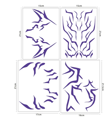 4 قطع من مجموعة الوشم المؤقت KPop Demon Hunters أنماط Rumi & Jinu |   Bithday اللباس الداخلي HUNTR/Xi Saja Boys هالوين تأثيري رومي الوشم