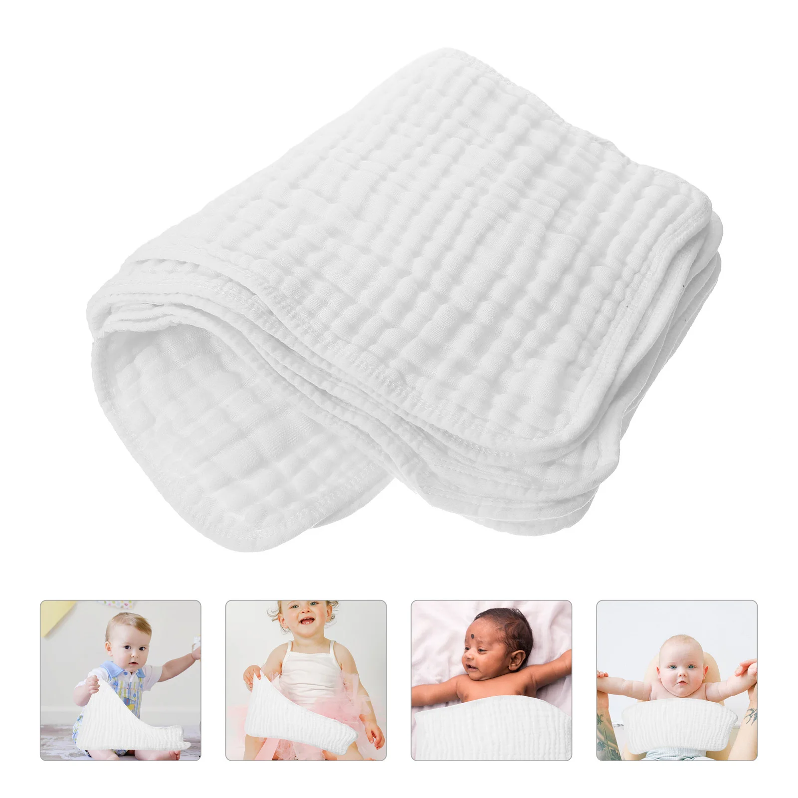 

6Pcs Baby Washcloths Cotton Soft Absorbent Newborn Face Towels Drool Sweat Burp Cloths Practical Gift Baby Towels Girls