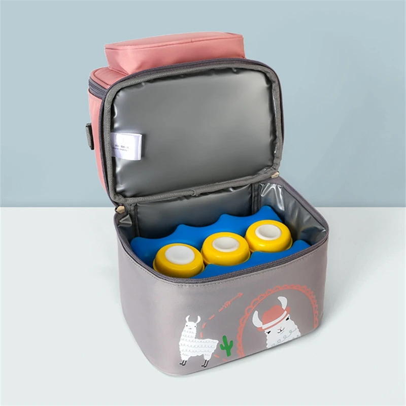 BYMONDY Large Double Deck Lunch Tote Bag for Women Mommy Milk Food Thermal Insulation Lunch Boxes Backpack with Adjustable Strap