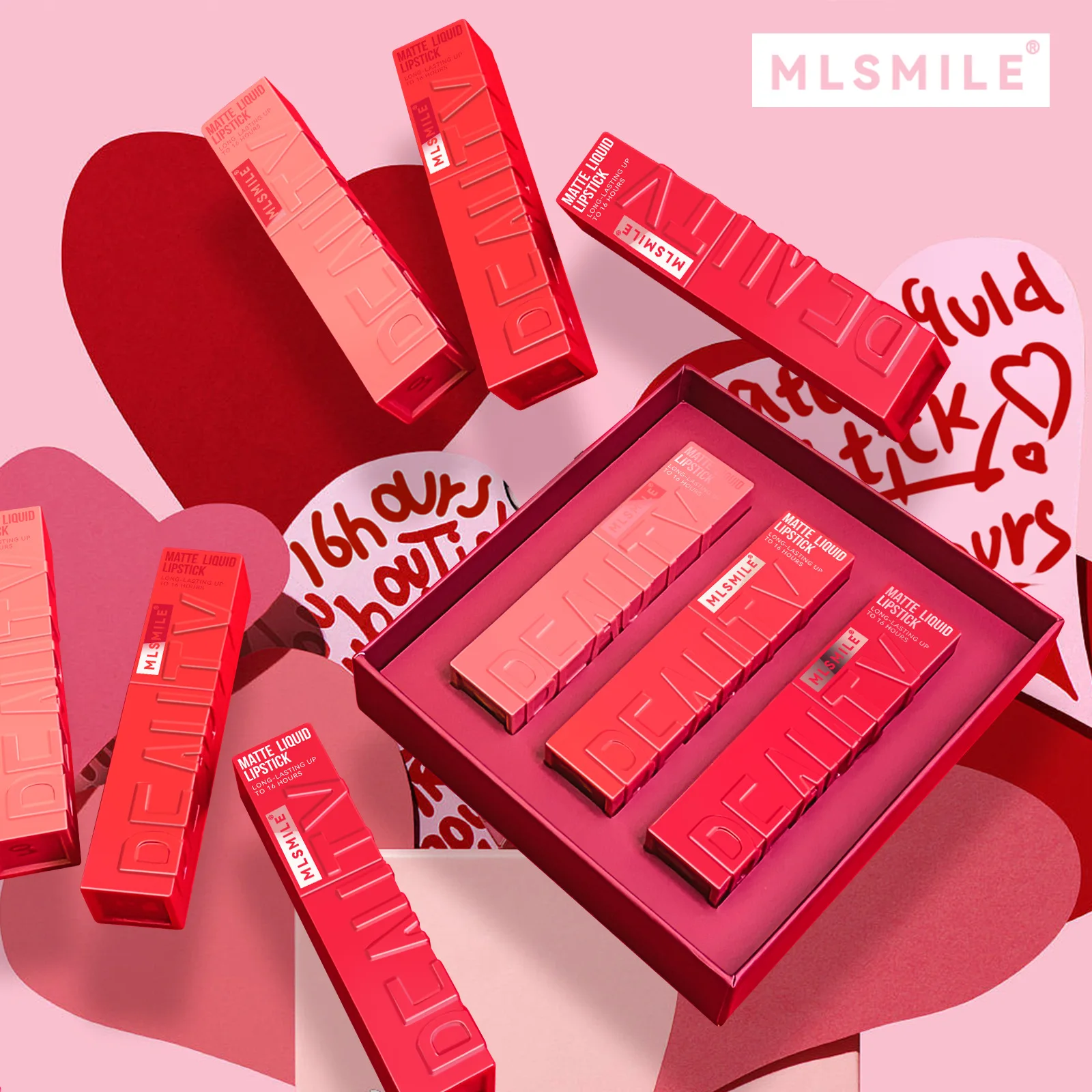 MLSMILE 3 PZ/SET tazza antiaderente a lunga durata Velluto Nebbia Liquido opaco Lip Gloss rossetto Impermeabile colore facile migliora la carnagione