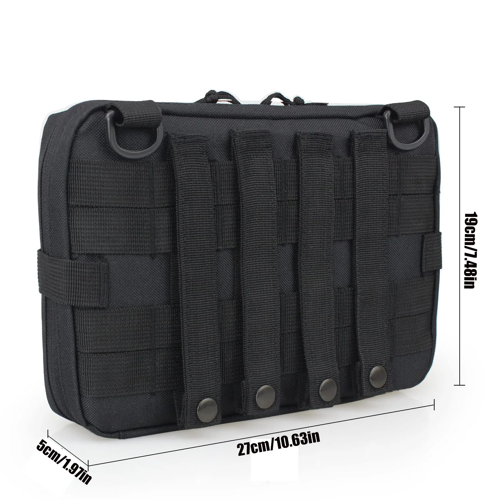 Tactical Molle Admin Pouch, Material Semi-Hidden Zipper Tough Nylon EDC Utility Pouches Tools Bag EMT Utility Map Pocket