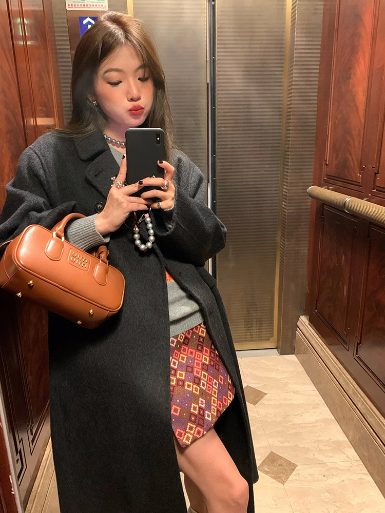 

Осенне-зимняя клетчатая юбка Design Sensation Dr, маленькая юбка-мешок, корейская юбка трапециевидной формы