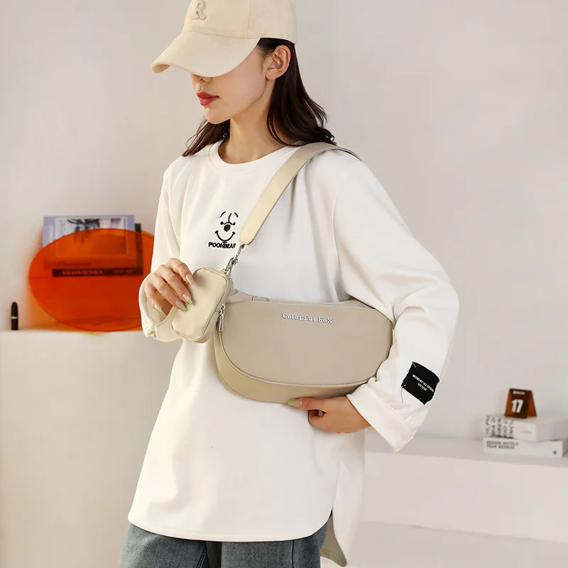 Bolso de hombro deportivo para mujer, cartera versátil coreana, monedero de lujo, 2024