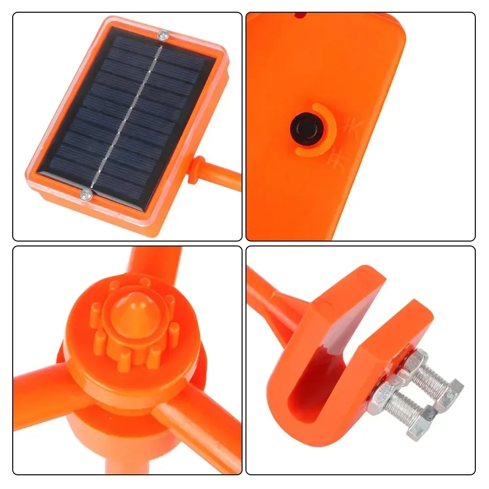 Solar Wind Powered Bird Repeller 360° Rotation with Flash Sound Bird Scaring Automatic Pest Deterrent for Garden Farm Yard