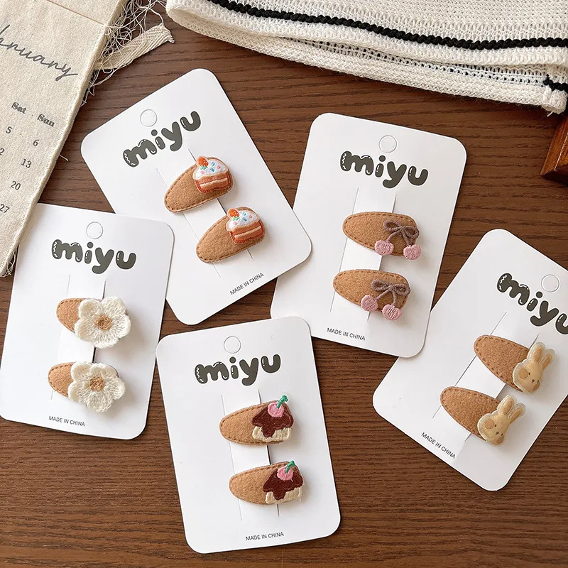 

New Milk Coffee Color Versatile Small Water Drop Children Bangs Hairpin Baby Flower Cartoon BB Clip