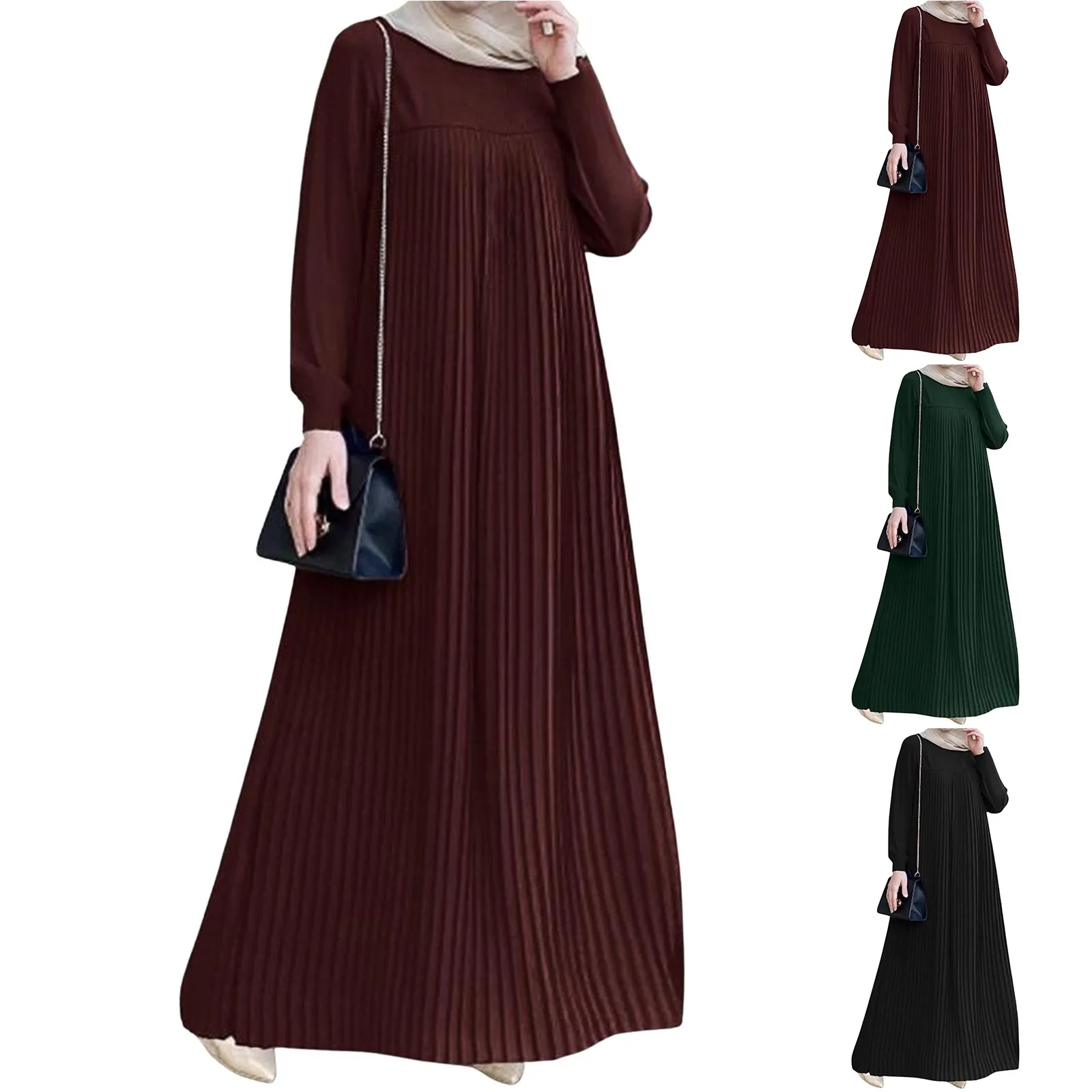 2025 แฟชั่นมุสลิมชุดผู้หญิง Tukey Abaya Robe แขนยาว Maxi Sundress Vestido ดูไบ Kaftan เสื้อผ้าอิสลาม OVERSIZE