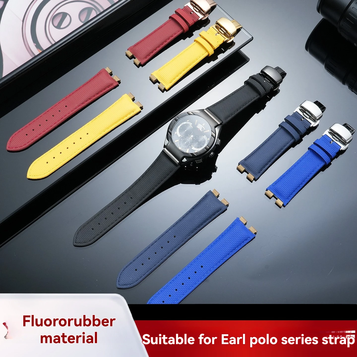 For Piaget POLO Collection FMK Strap G0A33039 G0A31159 Genuine Leather and Fluor rubber Men's Watch Strap 21mm Accessories