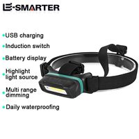 High Bright LED Portable Mini Headlamp T77/T78 Sensor Lighting COB Work Headlight Built-in Battery Waterproof Head Torch Lamps