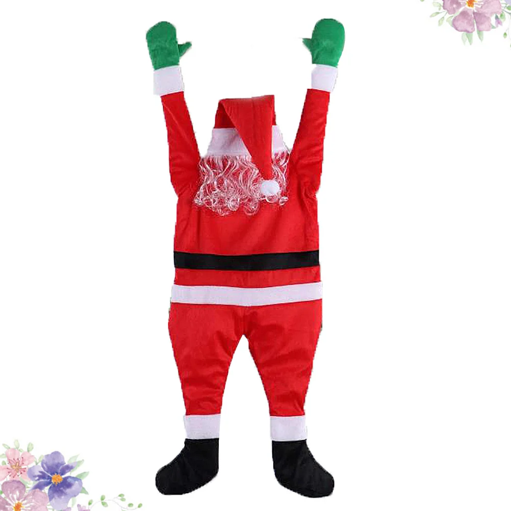 

Christmas Santa Suit Decor Hanging Gutter Santa Outdoor Decoration For Yard Car Wall Party Supplies Holiday Ornament Wind Chime