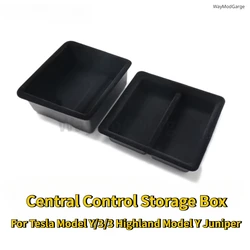 Central Control Storage Box for Tesla Model 3/Y/3+ Modely Juniper Center Console Organizer Tray Armrest Cubby Drawer Accessories
