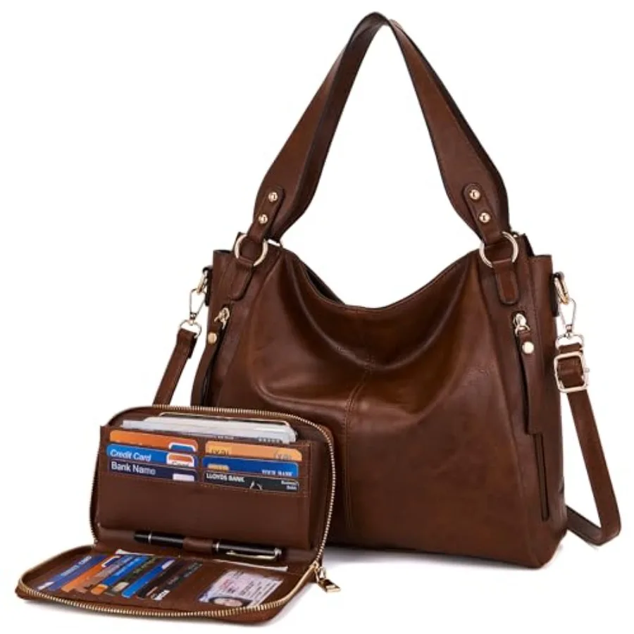 Women's Hobo Handbags Crossbody Bags Ladies Tote Shoulder Bags Purses and Wallet Set 2pcs