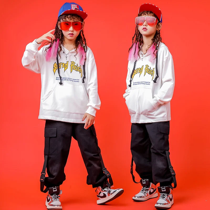 

Children's street dance set girls' autumn and winter hip-hop sweater children's hiphop performance clothes girls' trendy Jazz