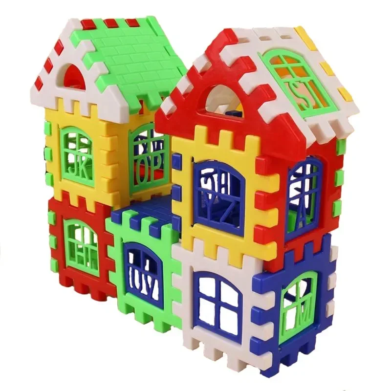2025 el mejor juguete de regalo DIY para niñas 24 unids/set piezas pequeñas de plástico niños bloques de aprendizaje formas juguetes de bloques de construcción desarrollo