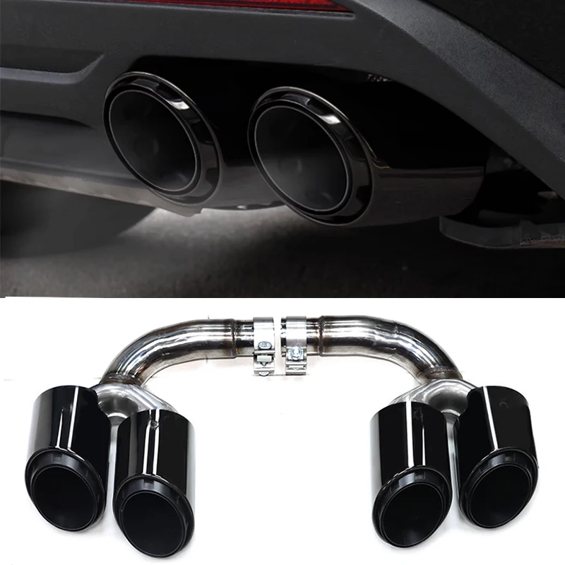 For 2019-2024 Volkswagen Touareg Tailpipe Exhaust Upgrade Sport Four Outlet Replacement Stainless Steel Tailpipe Muffler System