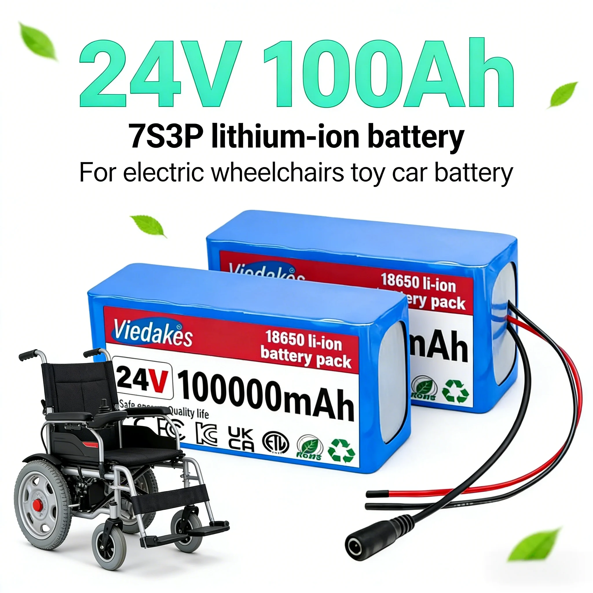 

24v battery 100Ah 7S3P For Electric Wheelchair Mobility Scooter Kids Toy Car Rechargeable Lithium Battery With Charger
