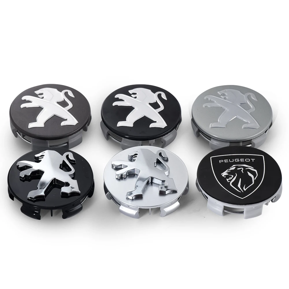 4pcs 60mm Car Wheel Center Hub Cap Tire Hub Badge Covers Accessories For Peugeot 2008 3008 508 408 306 307 308 206 207 208 107