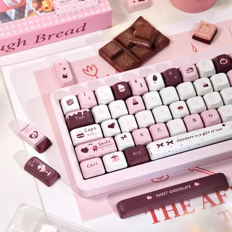 

Pink Berry Keycaps Custom PBT FOA Profile Keycap Cute Pink Cartoon Amina Point Dye Sublimation Key Cap for Gaming Keyboard Gifts