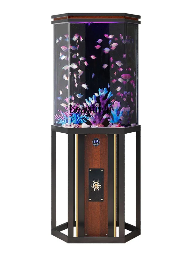 New Creative Fish Tank Ecological Floor Living Room Fish Tank Small Fish Globe round Aquarium