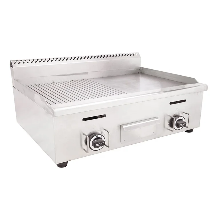 Hot Sale BBQ Cast Iron Lpg Table Top Gas Griddle Grill Burger Griller Gas Griddle For Restaurant