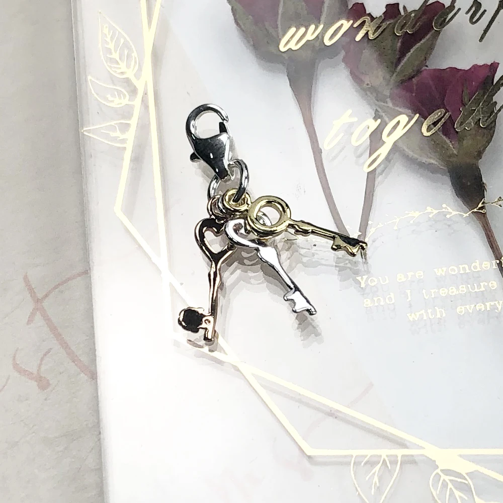 Fashion Hot Keys Pendant Dangle Charm For Women Brand New 925 Sterling Silver Romantic Jewelry Gift