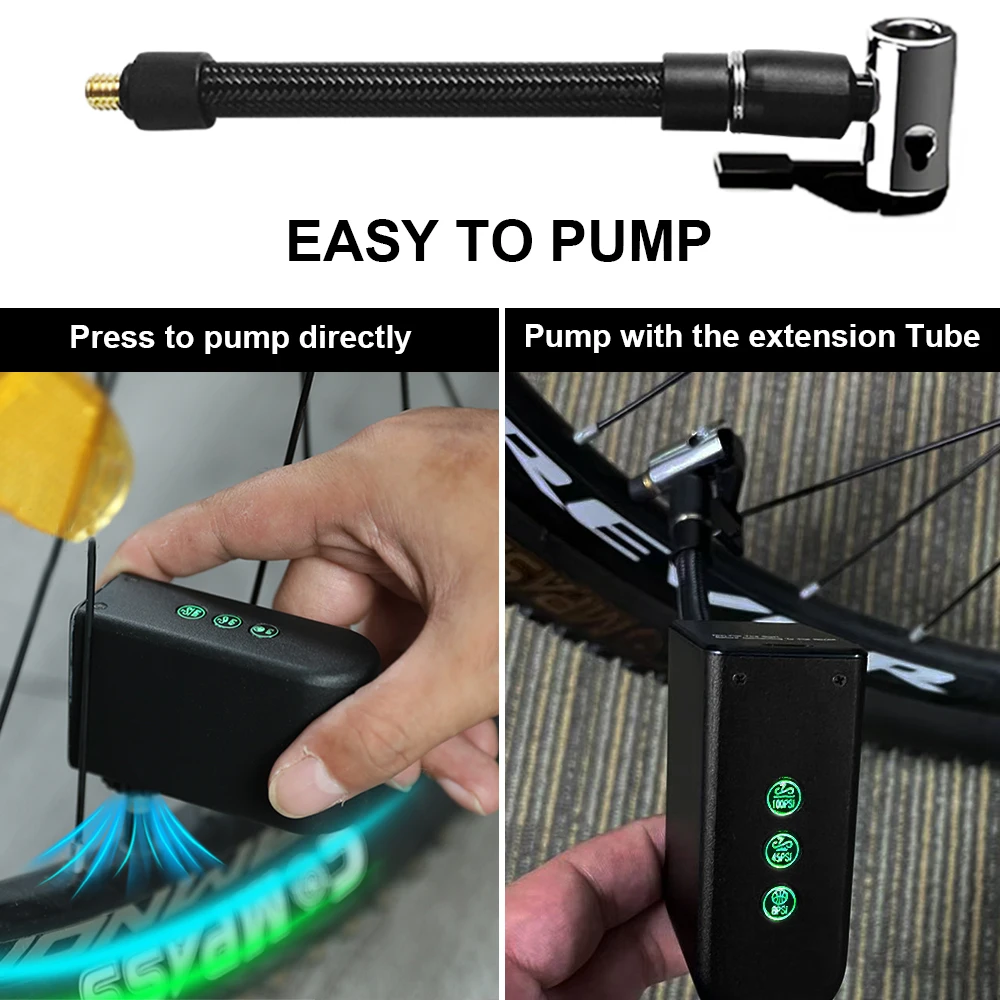 NEW Mini Electric Air Pump Portable 1260mAh 100PSI Toptrek Motorcycle Pump Inflator Presta Schrade Road MTB Bike Motorcycle Pump