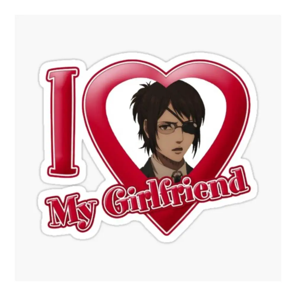 Hange Zoe Attack On Titan I Love My Girlfriend Sticker Car Window Bumpers Die-cut Vinyl Stickers Decorative Accessories
