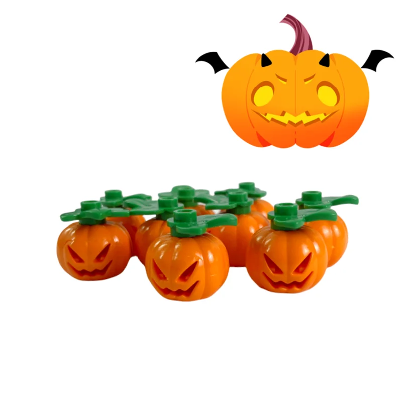 MOC Building Block Accessories 9pcs Pumpkin Halloween gifts  DIY Educational Toy for Kids Desktop decoration Scenes Birthday