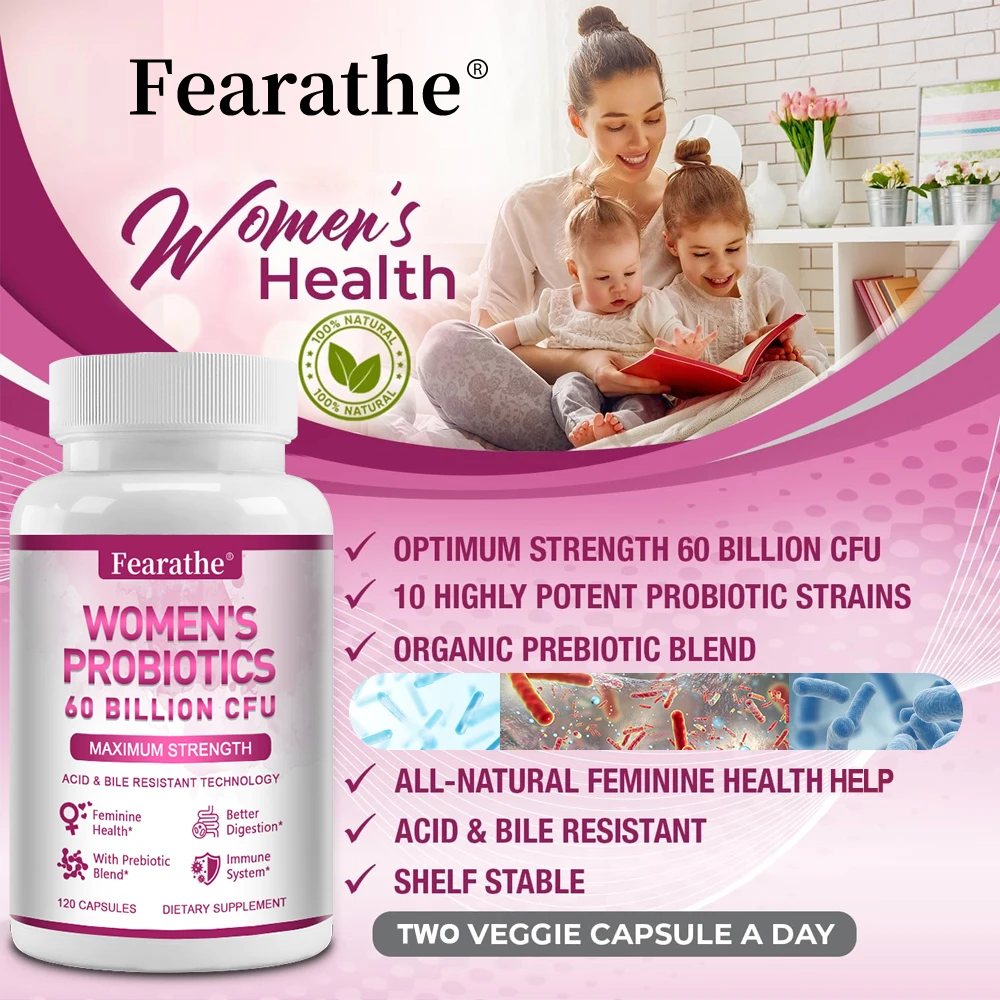 Premium Probiotics for Women - 60 Billion CFU, - Digestion, Immunity & Health Supplement