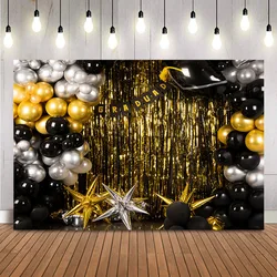 Gold Glitter Graduation Background Newborn Kids Cake Smash Portrait Backdrop for Photo Studio Photocall Props Banner Grad