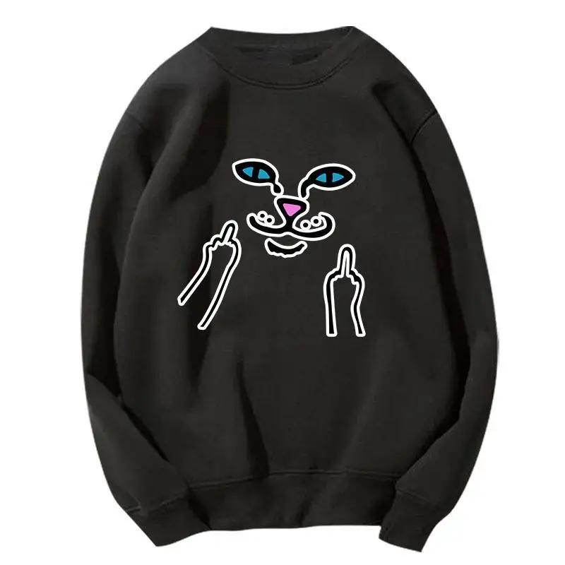 الفكاهة المطبوعة للجنسين قسط Crewneck البلوز البلوز الكلاسيكية طويلة الأكمام عارضة المتسكعون نمط الشارع دافئ مريح