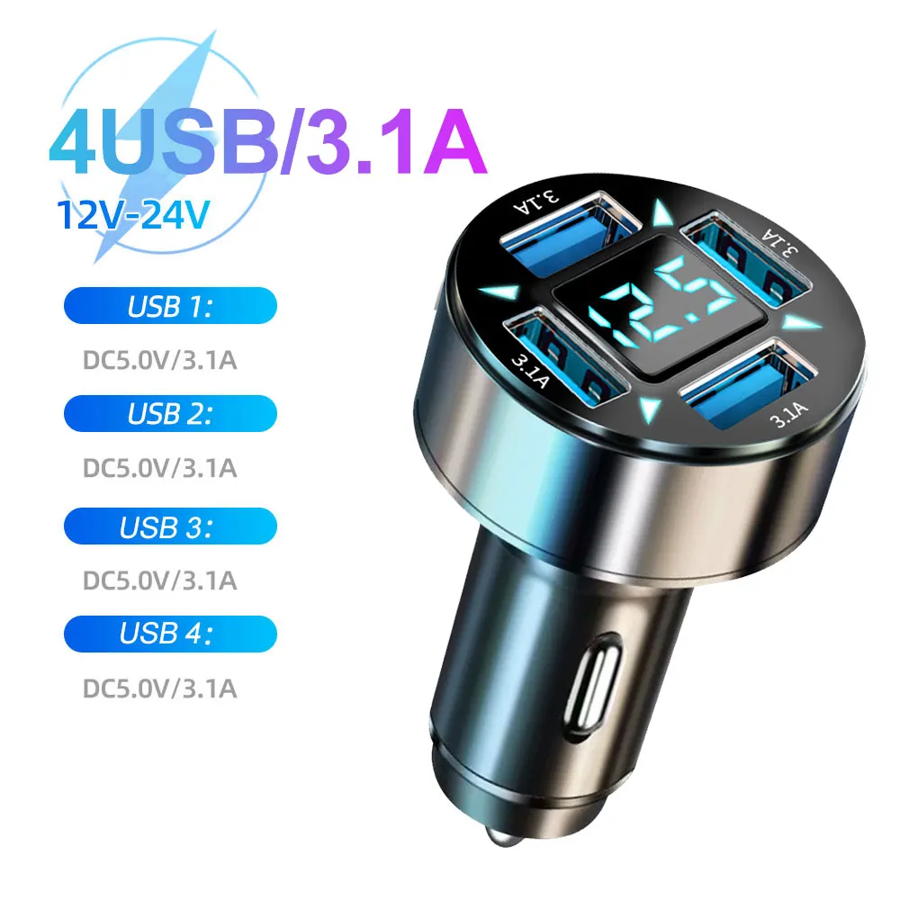250w 5 Ports Auto ladegerät Schnell ladung pd qc 3,0 usb c Autotelefon Ladegerät Adapter mit Spannung für iPhone Samsung Huawei Xiaomi