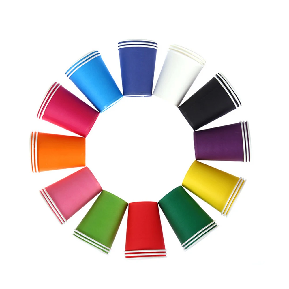 

100 Pcs Colored Paper Cups Pure DIY Party Blank Colorful Random Crafts for Kids