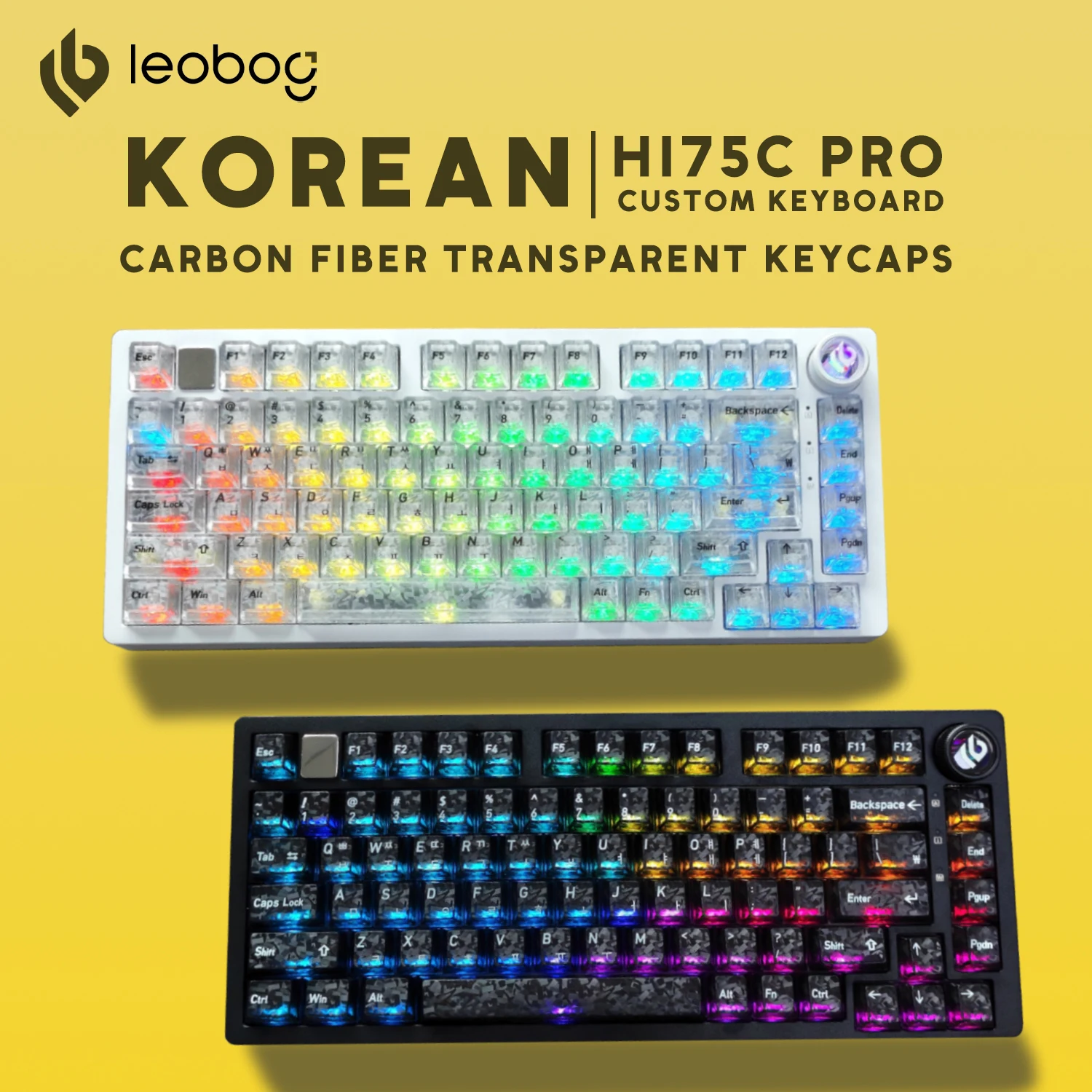 SUMREDA  LEOBOG Hi75 Hi75C Pro Korean Aluminum Wireless Gaming Mechanical Keyboard 75% Carbon fiber Keycaps Bluetooth Keyboard
