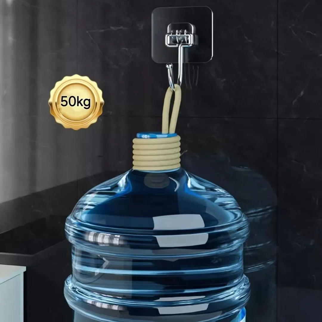 Big Size Hooks For Hanging Waterproof Adhesive Wall Hooks Hanger Nail-Free Transparent Waterproof Hooks for Kitchen Bathroom