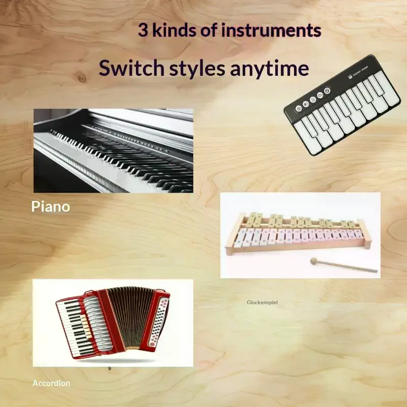 Childrens Mini 7-Key Multifunctional Electronic Keyboard Piano Seven Color Light Portable Instruments Educational Toys For Kids