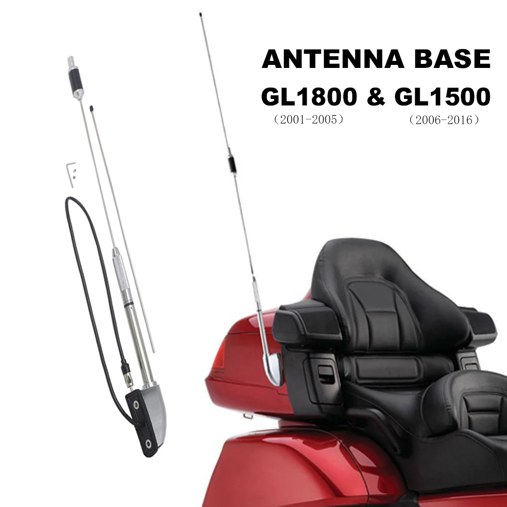 

Motorcycle Accessories Chrome Radio Antenna Base Kit For Honda Goldwing 1800 GL1800 2001-2005 Goldwing GL1500 GL 1500 2006-2016