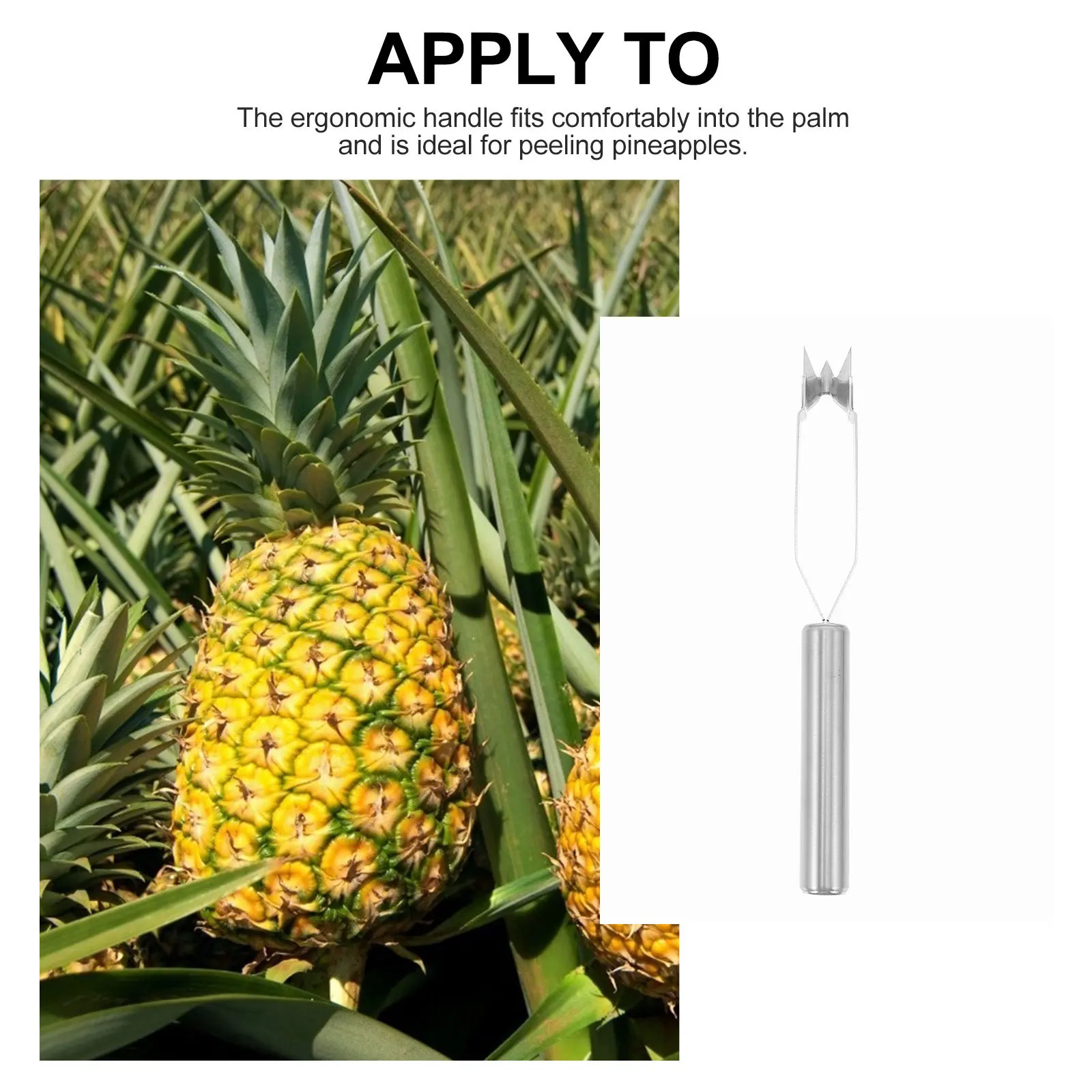 

2 pcs Stainless Steel Pineapple Peeler 2-In- Tool For Skin Eye Removal Fruit Paring Cutter Metal Gadget Pineapple
