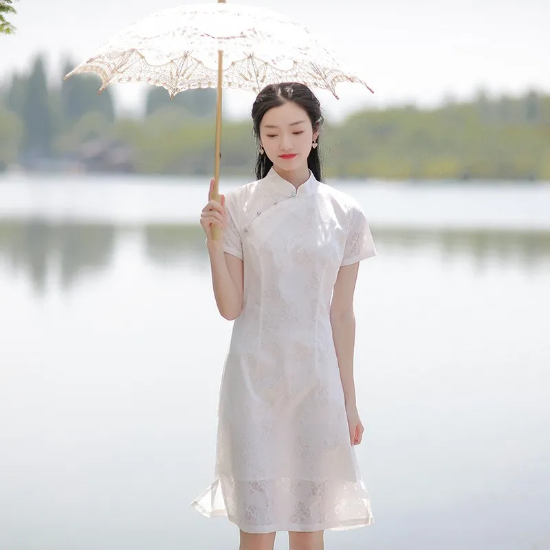 تنورة نسائية صيفية Sle Reformed Dr White Slimming Cotton ort Sve الصينية الفنية متوسطة الطول Busin كاجوال... #1