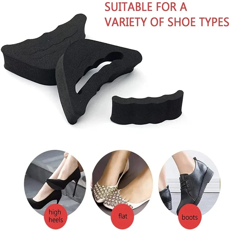 Soft Sponge Toe Plug Half Insoles Reusable Shoe Filler for Big Shoes Adjustable Fit, Prevent Heel Slippage, Unisex for Heels
