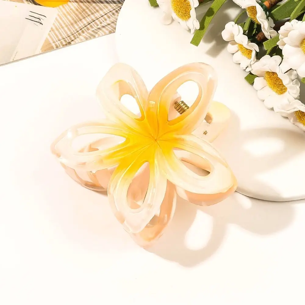 Shark Clip Hair Claw Hair Accessories plastic Bohemian Styling Barrettes Plumeria Flower Shape Hair Clip Women