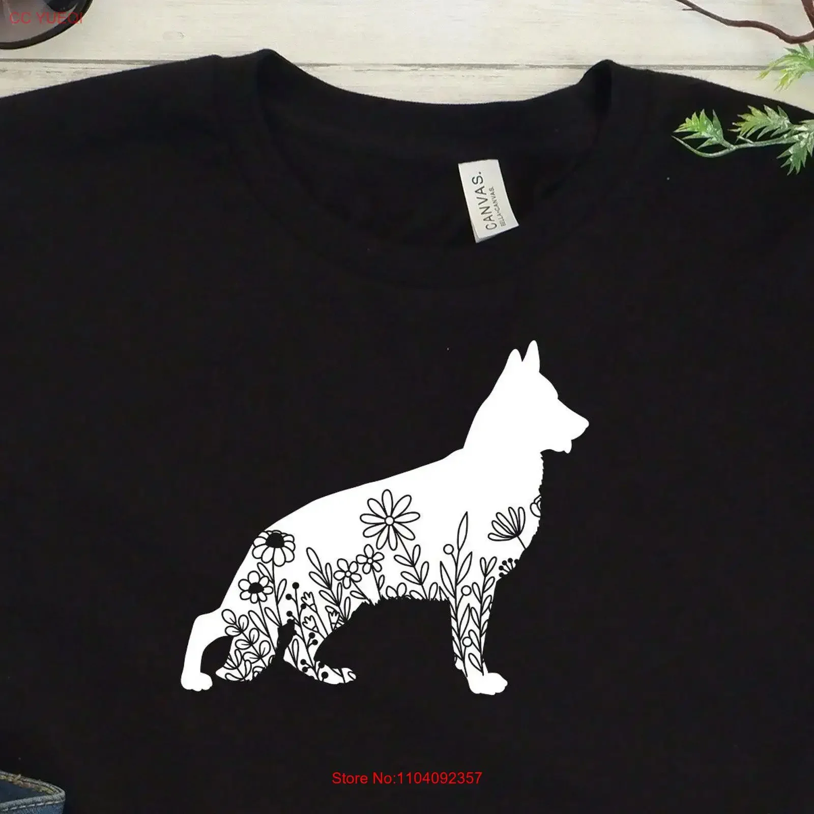 German Shepherd Floral T Shirt Mom Shepard Dog Lover Apparel Unique vintage Washed Soft Stretched graphic fashion Versatile