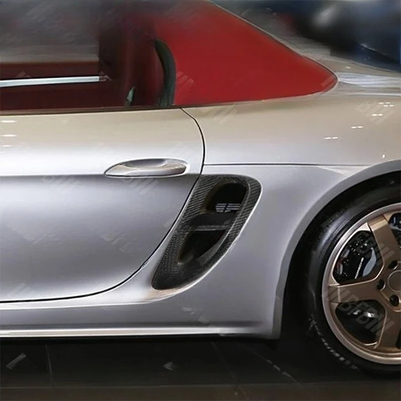 

Боковая вентиляционная решетка из настоящего углеродного волокна, детали кузова крыла для Porsche 718 Spyder Boxster GTS 2016-2022