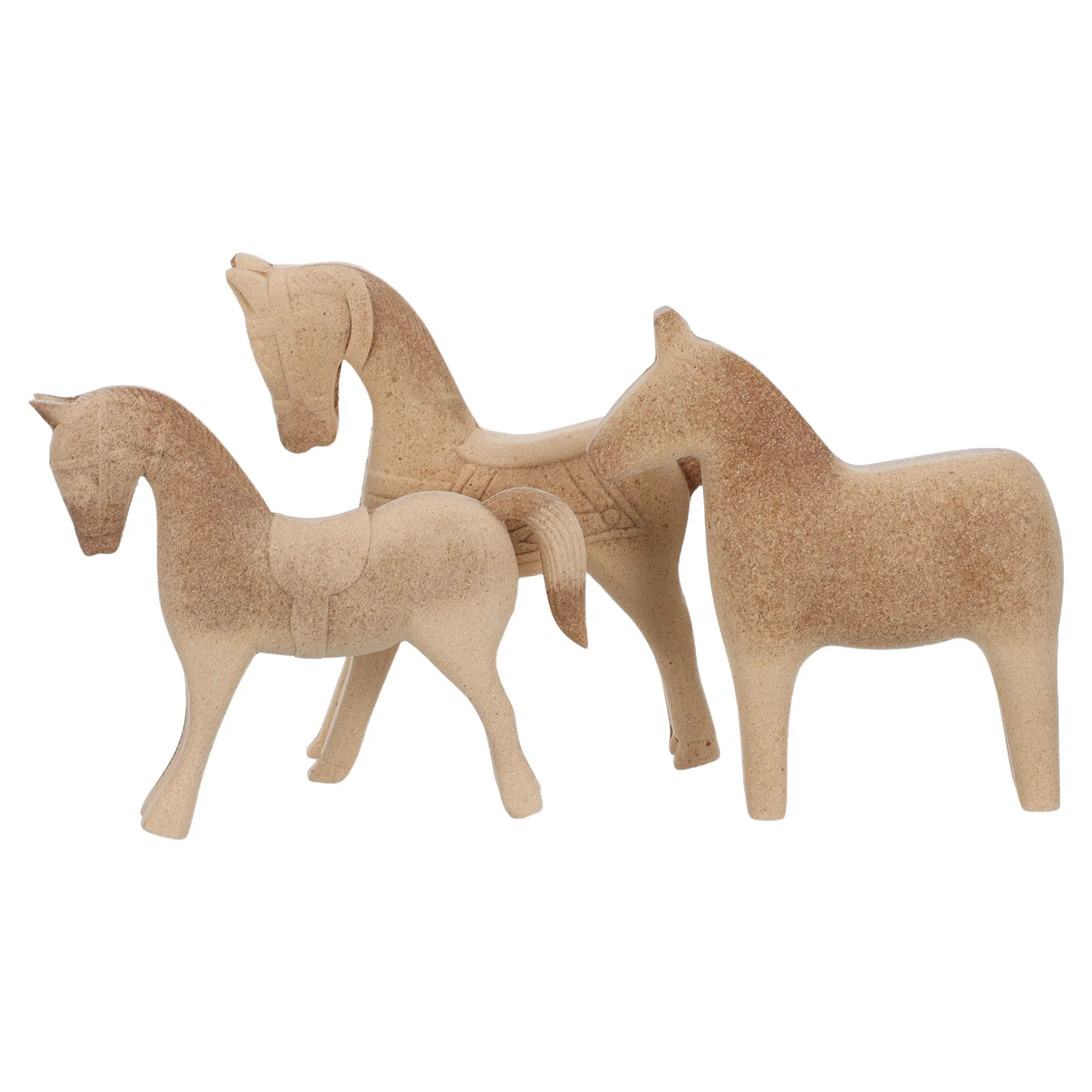 

3Pcs Wooden Horse Painting Craft Set DIY Unfinished Hand Carved Wood Animals for Creative Home Decor Art Supplies Kids Family