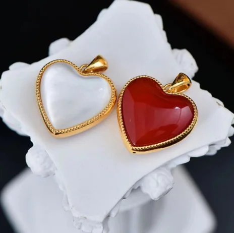 

18k gold pendants for women agate pendant red heart pendants au750 jewelry pendants
