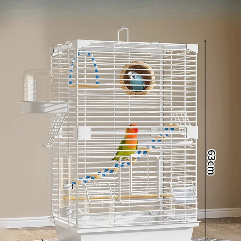 

2025 new bird cage parrot cage horizontal silk home large luxury villa new splash-proof special self-assembly