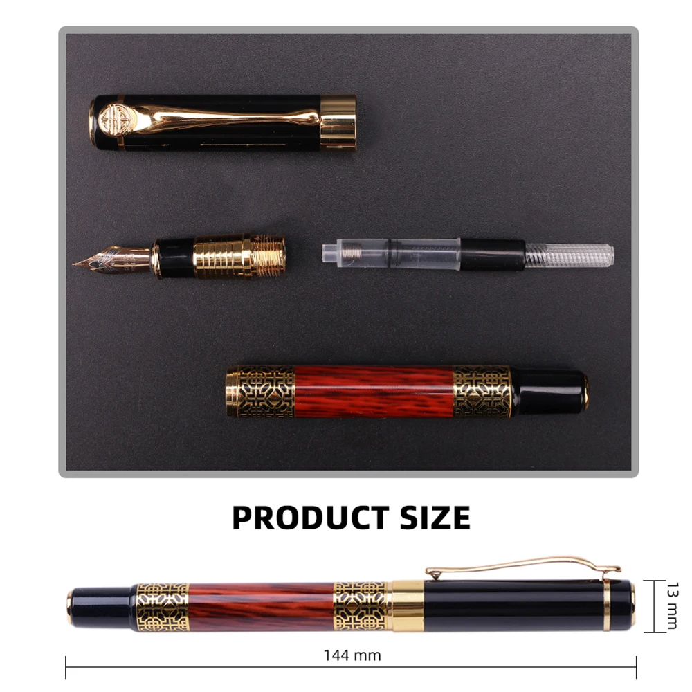 Metal Wood Grain Fountain Pen School Supplies Pens Student for Ballpoint Pen Stationery Supplies Fountain Pen High Quality