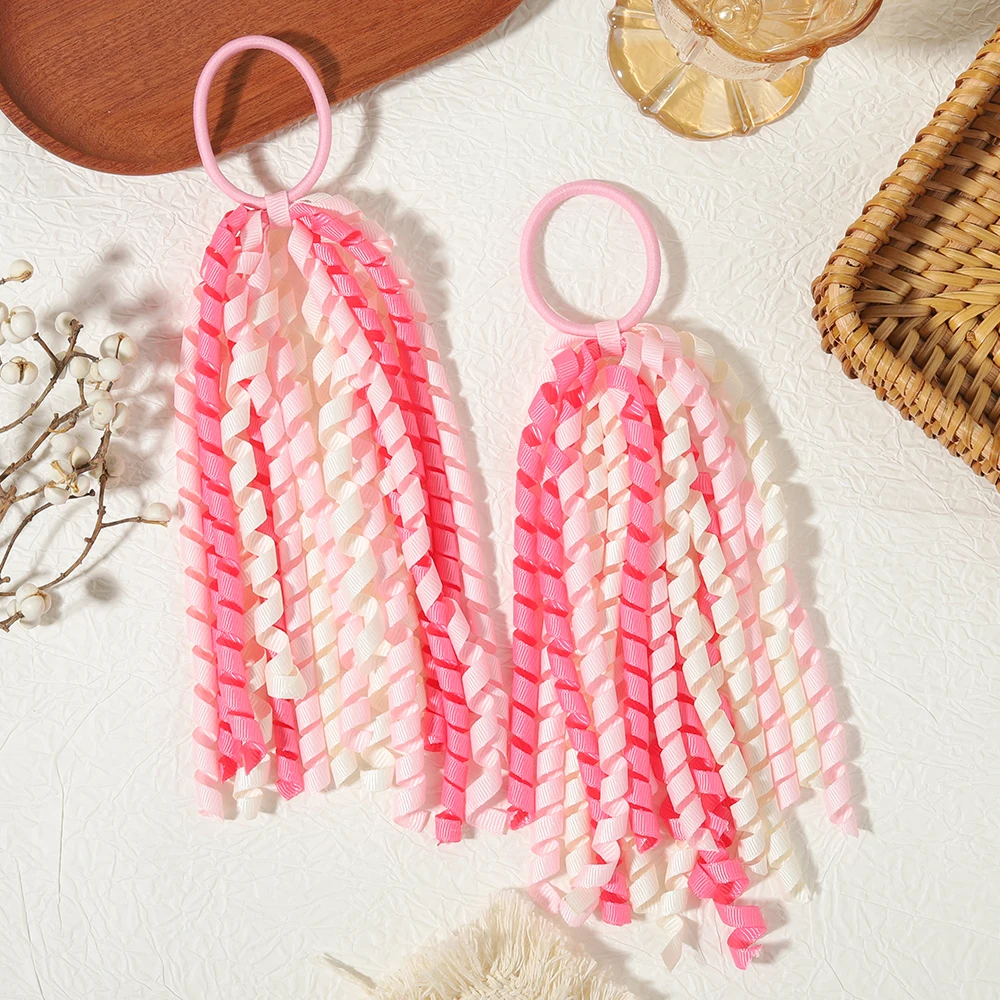 2 Stück/Set Satin-Quasten-Stirnband und Pferdeschwanzhalter, geeignet für Mädchen, dekoratives Haar-Accessoire für WM-Partys – Detail 10