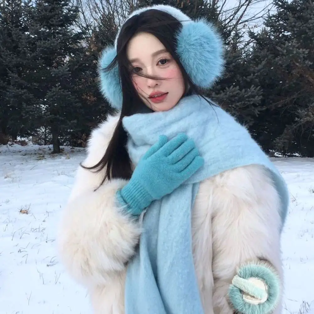 Thickened Plush Earmuffs For Women Winter Ear Warmers Soft Fuzzy Ear Muffs Cold Protection Cute Style Fashion Headwear