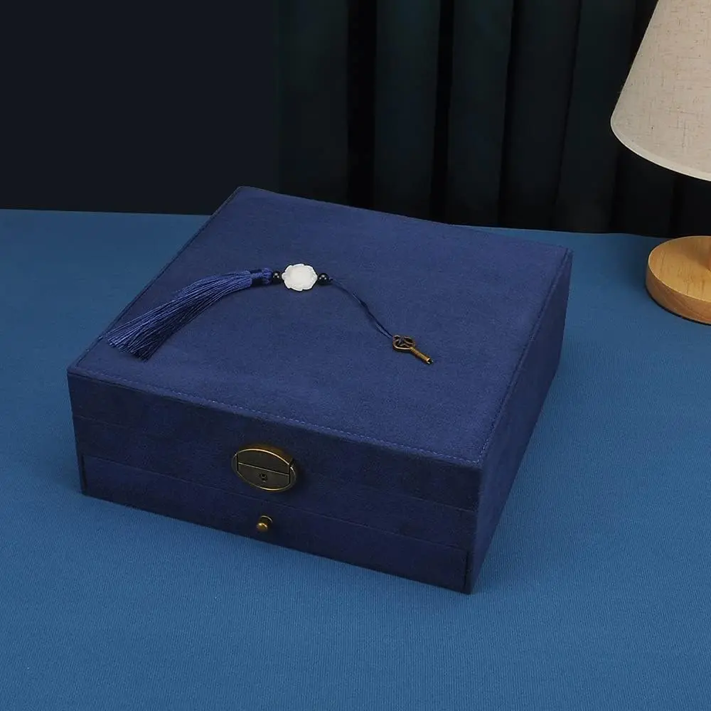 صندوق مجوهرات نسائي مكون من 3 طبقات حقيبة تخزين كبيرة لتنظيم المجوهرات للأقراط والقلائد والخواتم والأساور والعرض الأخضر #6